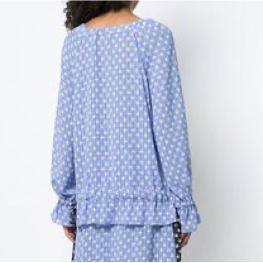 STINE GOYA MALLOW STARS TOP BLUE SIZE SMALL TRENDY CHIC CONTEMPORARY ARTSY - Picture 2 of 11